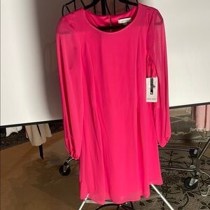 Nine West Pink Sheath Dress with Bishop Sleeves